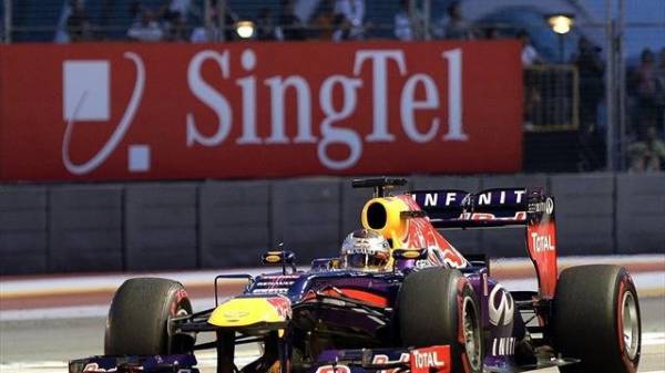 vettel pole a singapore