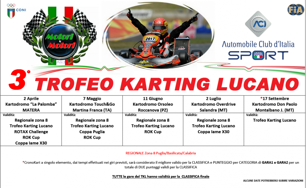 calendario kart lucano