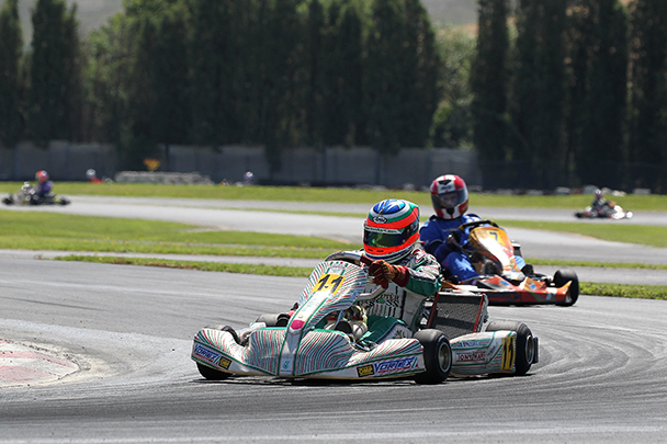 Alessandro Piccini al Circuito di Siena impegnato nel tratto di pista riasfaltato.